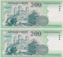 1998. 200Ft "FF" (2x) sorszámkövetők T:II