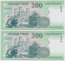 2006. 200Ft "FB" (2x) sorszámkövetők T:I-