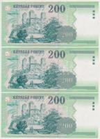 1998. 200Ft "FB" (3x) közeli sorszámok T:II