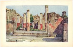 12 db régi olasz Pompeii művészlap kiváló állapotban / 12 pre-1945 Italian town-view art postcards o...