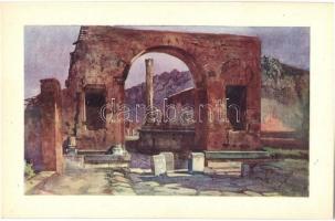 12 db régi olasz Pompeii művészlap kiváló állapotban / 12 pre-1945 Italian town-view art postcards o...