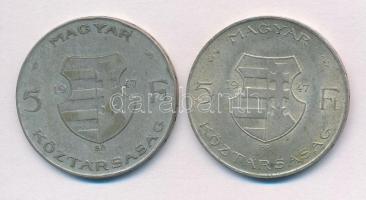 1947. 5Ft Ag "Kossuth" (2x) T:2- patina, ph