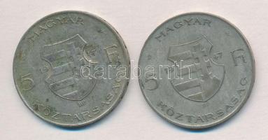 1947. 5Ft Ag "Kossuth" (2x) T:2,2- patina