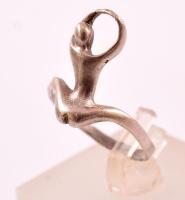 Ezüst(Ag) gyűrű nőalakkal, jelzett, méret: 54, nettó: 2,5 g