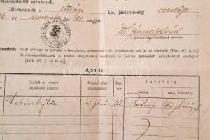 1926  Bud János (1880-1950) pénzügyminiszter  országgyűlési képviselői ajánlási íve. Gyűrött