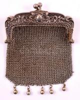 Ezüst(Ag) erszény, jelzés nélkül, 7×6,5 cm, nettó: 38,4 g