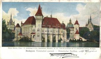 1899 Budapest XIV. Városliget, Történelmi csarnok, Ezredéves Országos Kiállítás. Walter Hertel, C. Andelfinger & Cie. Kunstanstalt Nr. 157. Erdélyi felvétele után (EK)