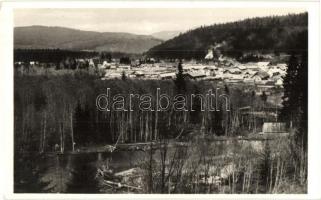 Komandó, Comandau; látkép, fűrésztelep, fatelep. Kiadja Lichtenstein Henrik / general view with sawmill