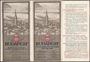 cca 1938 Budapest térkép és információ turistáknak francia nyelven nagyon jó állapotban. 80x50 cm