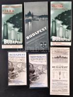 cca 1940 Budapest 5 db turistáknak szólo kiadvány, térképes ismertető