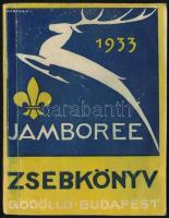 1933 Jamboree zsebkönyv. Gödöllő - Budapest, 1933, a IV. Világjamboree-táborparancsnokság. Az 1933. évi világtalálkozó ismertetésével, érdekes részletekkel, kihajtható térképmelléklettel és számos további kisebb térképpel. Tűzött papírkötésben, Térkép ragasztott  / The pocket book of the World Scout Jamboree of 1933 organised in Gödöllő, Hungary