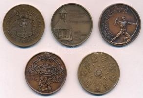 5db klf MÉE emlékérem, közte Szabolcs Péter (1942-) 1985. "MÉE XV. Vándorgyűlése - Zalaegerszeg...