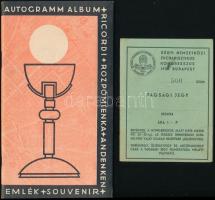 1938 Eucharisztikus Kongresszus Autogramm album. Kitöltetlen, nyomdafriss állapot + Tagsági jegy helyszínrajzzal. Sorszámozott.