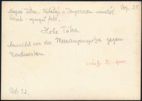 cca 1910 Magas-Tátra, kilátás a Tengerszem-csúcsról észak-nyugat felé, Erdélyi Mór felvétele, hátulj...