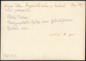 cca 1910 Magas-Tátra, a Nagyszalóki-csúcs a Gerlachfalvi gerincről, Erdélyi Mór felvétele, hátulján ...