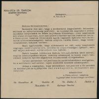 1948 Bp., a Páva utcai izraelita templom újjáépítő bizottságának adománykérő levele, fejléces papíron