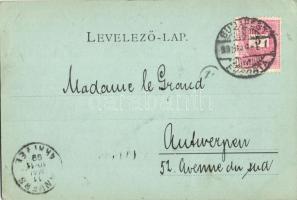 1899 Budapest XIV. Városliget, Történelmi csoport (Ezredéves Országos Kiállítás), csónakázók. Kiadja...