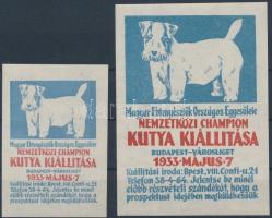 1933 Nemzetközi kutyakiállítás levélzáró + blokk