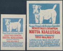 1933 Nemzetközi kutyakiállítás levélzáró + blokk