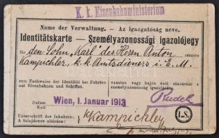 1912 Bécs, Fényképes személyazonossági igazolójegy(Identitätskarte)