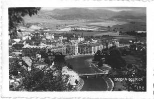 Besztercebánya, Banská Bystrica; látkép a Garam folyóval, híd / general view with Hron river, bridge