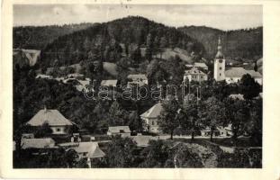 Úrvölgy, Herrengrund, Pánská Dolina, Spania Dolina (Besztercebánya mellett / near Banská Bystrica); látkép, templom / general view with church (fa)