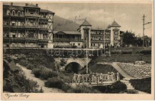 Újtátrafüred, Neu-Schmecks, Novy Smokovec (Tátra, Magas Tátra, Vysoké Tatry); szálloda, fahíd / hotel, wooden bridge (fa)