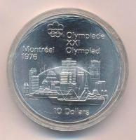 Kanada 1973. 10$ Ag "Montreali Olimpia - Montreal látkép" T:1- 
Canada 1973. 10 Dollars A...