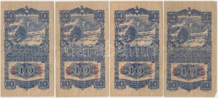 Ausztria 1945. 10Sch (4x) T:III
Austria 1945. 10 Schilling (4x) C:F 
Krause 114