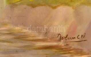 Molnár jelzéssel: Vízimalom. Olaj, farost, foltos, 60×64 cm