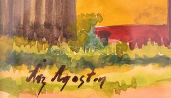 Ács jelzéssel: Sarokház. Akvarell, papír, üvegezett keretben, 22×31 cm