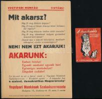 cca 1920-1960 Politikai kisplakátok, szórólapok (Feministák Egyesülete, Vegyipari Munkások Szabadsze...