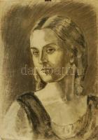 Sári Gál Imre (1923-) szénrajz 29x40cm