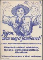 1933 Gödöllő cserkész Jamboree kisplakát / Scout World Jamboree small poster. S: Márton. 17x24 cm