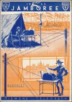 1933 Gödöllő cserkész Jamboree Siemens távíró kisplakát / Scout World Jamboree Siemens telegraph small poster. 22x29 cm
