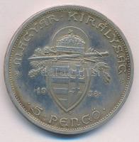 1938. 5P Ag "Szent István" T:1-,2 patina
Adamo P8.1