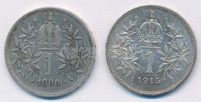 Ausztria 1900-1915. 1K Ag "Ferenc József" (2xklf) T:1-,2 kis patina
Austria 1900-1915. 1 ...