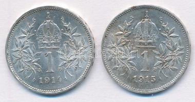 Ausztria 1914-1915. 1K Ag "Ferenc József" (2xklf) T:1- kis patina
Austria 1914-1915. 1 Co...