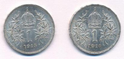 Ausztria 1914-1915. 1K Ag "Ferenc József" (2xklf) T:1- kis patina
Austria 1914-1915. 1 Co...