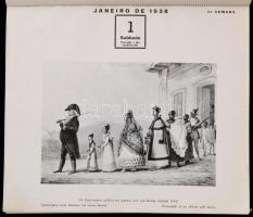 1938 Calendario Brasil historico "Debret", brazil naptár, kicsit sérült