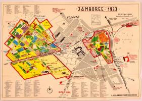 1933 A gödöllői jamboree színes térképe,1:6000, Bp., Athenaeum, szép állapotban, 40×55 cm