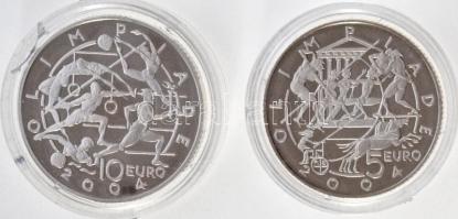 San Marino 2003R 5E Ag "2004-es Olimpia" + 2003R 10E Ag "2004-es Olimpia" tanúsí...
