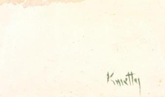 Kmetty jelzéssel: Mozsaras csendélet. Akvarell, papír, üvegezett sérült keretben, 58×35 cm