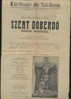 1928 Tiszti Kaszinó Szent Doberdó c. hazafias előadásának meghívó újságja. szakadással