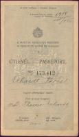 1922 Útlevél fénykép nélkül, sok bejegyzéssel