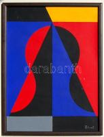 Dévényi János (1956-): Feminin formák szignált, akril, papír 40x30cm keretben