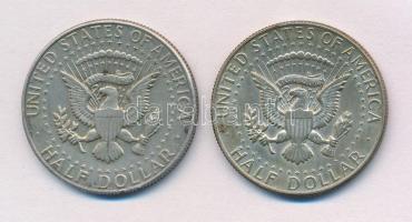 Amerikai Egyesült Államok 1966-1968D 1/2$ Ag "Kennedy" (2x) T:2 kis patina
USA 1966-1968D...