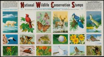 USA flóra és fauna 36 db levélzáró összefüggésben (szétváló részekkel)