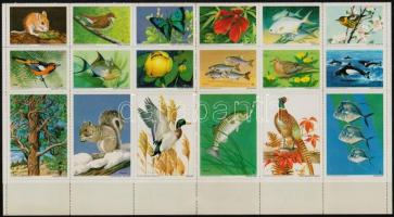 USA flóra és fauna 36 db levélzáró összefüggésben (szétváló részekkel)