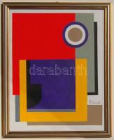 Dévényi János (1956-): Koncentrikus körök szignált, akril, papír 38x30cm keretben